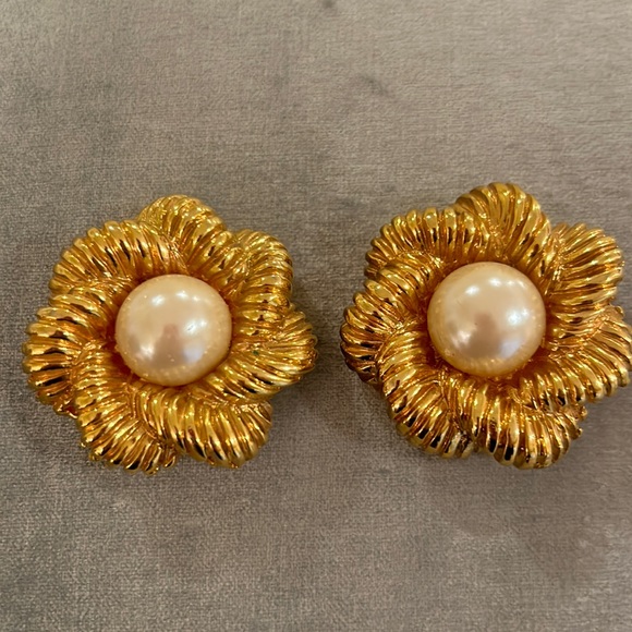 Escada Jewelry - Vintage Escada Earrings Pearl